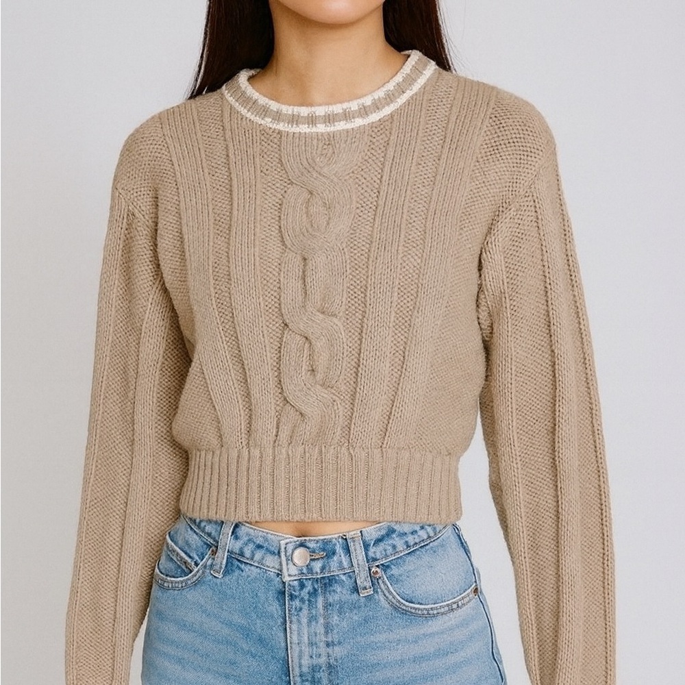 Vintage Sweater Liz Sport Vintage Crew Neck Shoulder Pads Size Petite NWT 80's